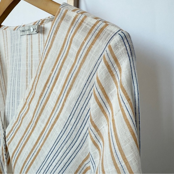 Paper + Crane Women's Striped V-Neck Long Sleeve Blouse Size S Multicolor - Picture 5 of 11